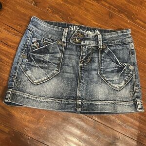 YMI Premium‎ Y2K denim jean micro mini skirt Size 3